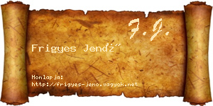 Frigyes Jenő névjegykártya