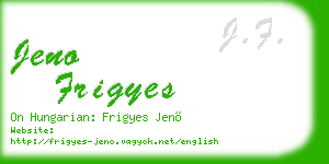 jeno frigyes business card