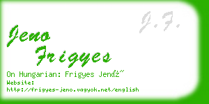 jeno frigyes business card
